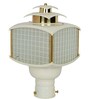 Retro Ivory and Gold Aluminum Gate Lamp