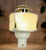 Retro Ivory and Gold Aluminum Gate Lamp
