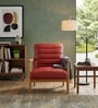 Arel Velvet Fabric Arm Chair In Pink Colour