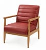 Arel Velvet Fabric Arm Chair In Pink Colour