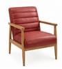 Arel Velvet Fabric Arm Chair In Pink Colour