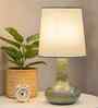 Retro Metal Table Lamp With Fabric Shade (Green)