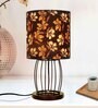 Retro Metal Wire Table Lamp Cage Bases, Fabric Lampshades, Iris Shade