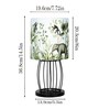 Retro Metal Wire Table Lamp Cage Base, Bedside Light, Fabric Lampshade, Jungle Shade