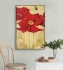 Retro Poppy Red Engineered Wood Framed Canvas Wall Painting