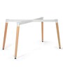 Retro Rectangular 4 Seater Dining Table with Wooden Legs in White Colour
