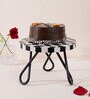 Retro Row White & Black MDF & Metal Cake Stand