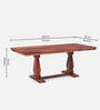 Retro Solid Wood 6 Seater Dining Set In Teak Finish
