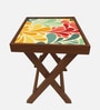 Retro Solid Wood End Table in Multicolour