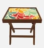 Retro Solid Wood End Table in Multicolour
