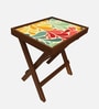 Retro Solid Wood End Table in Multicolour