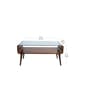Retro Teak Glass Top Coffee Table Temp in Natural Teak Finish