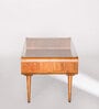 Retro Teak Glass Top Coffee Table Temp in Natural Teak Finish