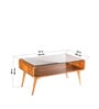 Retro Teak Wood Coffee Table In Natural Finish With Glass Top