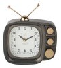 Retro TV Black Aluminium Table Clock