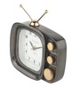 Retro TV Black Aluminium Table Clock