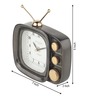 Retro TV Black Aluminium Table Clock