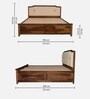 Reuford Solid Sheesham Wood Bed With Hydraulic Storag