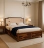 Reuford Solid Sheesham Wood Bed With Hydraulic Storag