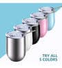 Vaccum Insulated Stainless Steel Coffee Mug with Spill Proof Lid & Straw (Assorted)