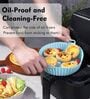 Reusable Non Stick Round Silicone Air Fryer Liner Baking Tray with Handle