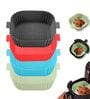 Reusable Non Stick Square Silicone Air Fryer Liner Baking Tray with Handle