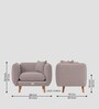 Reva Fabric 1 Seater Sofa in Almond Beige Colour