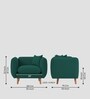 Reva Fabric 1 Seater Sofa in Sage Green Colour