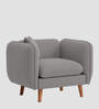 Reva Fabric 1 Seater Sofa in Silver Grey Colour