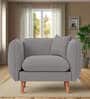 Reva Fabric 1 Seater Sofa in Silver Grey Colour