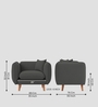 Reva Fabric 1 Seater Sofa in Stone Grey Colour