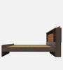 Reverie Queen Size Bed in Brown Finish with Headboard Storage