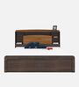 Reverie Queen Size Bed in Brown Finish with Headboard Storage