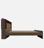 Reverie Queen Size Bed in Brown Finish with Headboard Storage