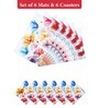 Reversible PVC Placemats & Coasters Set of 6