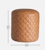 Rexo Leatherette Pouffe in Beige Colour