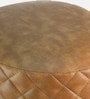 Rexo Leatherette Pouffe in Beige Colour