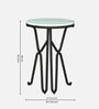 Reyni White Porcelain Top End Table With Black Finish