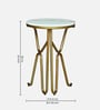 Reyni White Porcelain Top End Table With Gold Finish