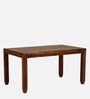 Rezzan Sheesham Wood 6 Seater Dining Set In Scratch Resistant Rustic Teak Finish