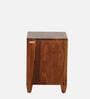 Rezzan Sheesham Wood Bedside Table in Scratch Resistant Honey Oak Finish With Drawer
