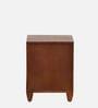 Rezzan Sheesham Wood Bedside Table in Scratch Resistant Honey Oak Finish With Drawer