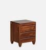Rezzan Sheesham Wood Bedside Table in Scratch Resistant Honey Oak Finish With Drawers
