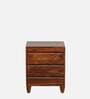 Rezzan Sheesham Wood Bedside Table in Scratch Resistant Honey Oak Finish With Drawers