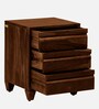 Rezzan Sheesham Wood Bedside Table In Scratch Resistant Provincial Teak Finish With Drawers
