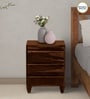Rezzan Sheesham Wood Bedside Table In Scratch Resistant Provincial Teak Finish With Drawers