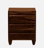Rezzan Sheesham Wood Bedside Table In Scratch Resistant Provincial Teak Finish With Drawers