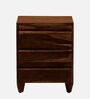 Rezzan Sheesham Wood Bedside Table In Scratch Resistant Provincial Teak Finish With Drawers
