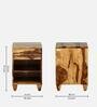 Rezzan Sheesham Wood Bedside Table In Scratch Resistant Rustic Teak Finish With Drawer