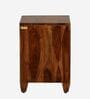 Rezzan Sheesham Wood Bedside Table In Scratch Resistant Rustic Teak Finish With Drawers